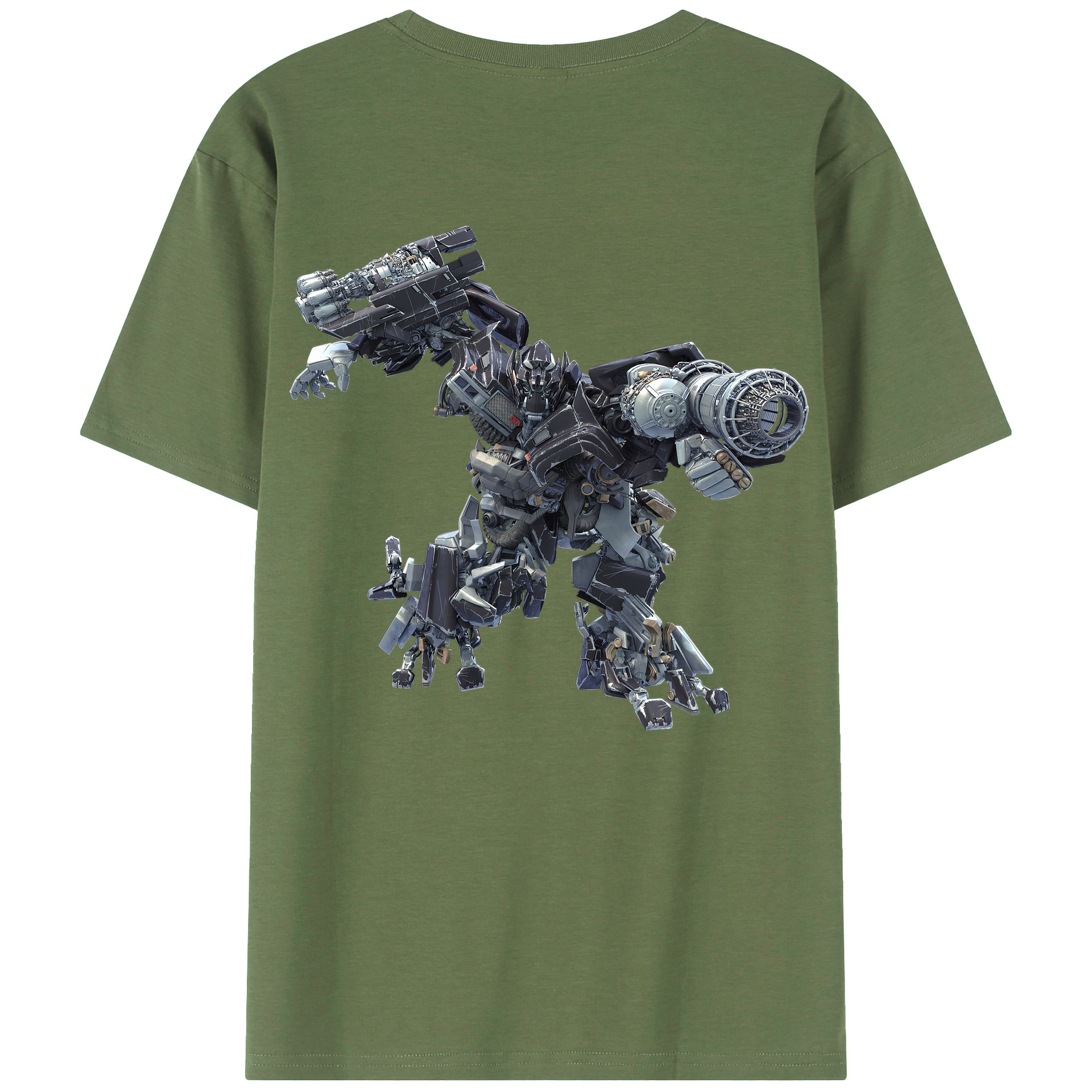 （画像用） Transformers トランスフォーマー 綿100％ メンズ半袖Tシャツ（バックプリント） 通気性